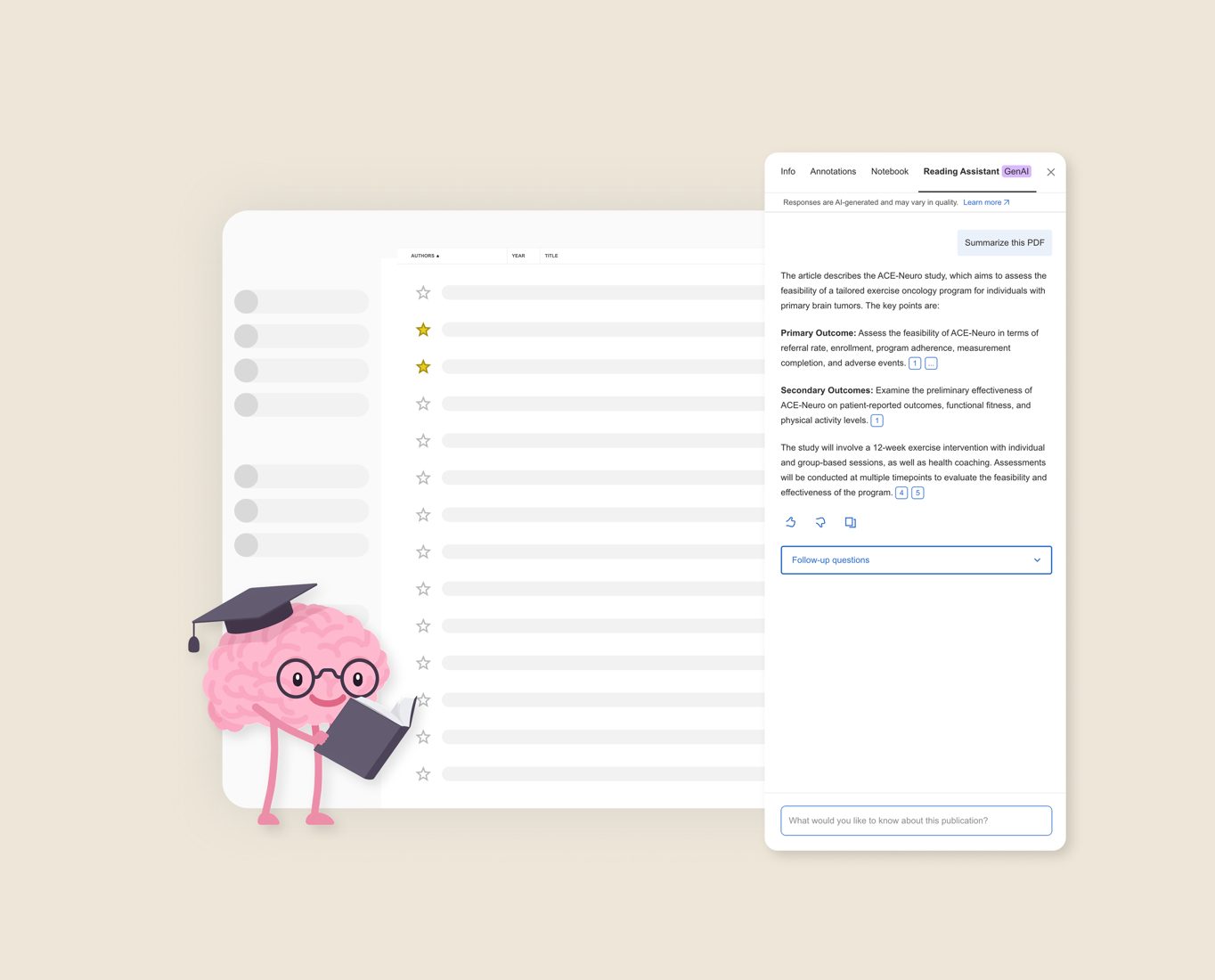 Illustration for Mendeley AI research features